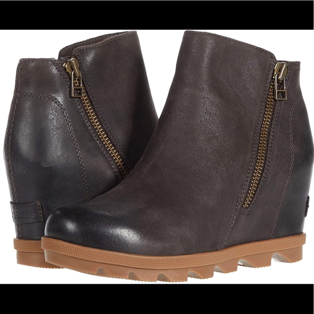 Sorel🌼NEW Joan of Artic Wedge ZIP Blackened Brown